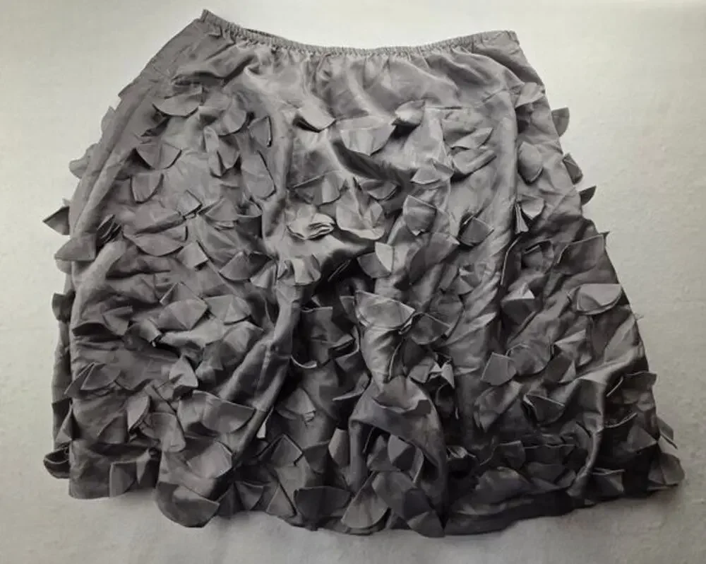 Garnet Hill Silk Textured Skirt Size 14